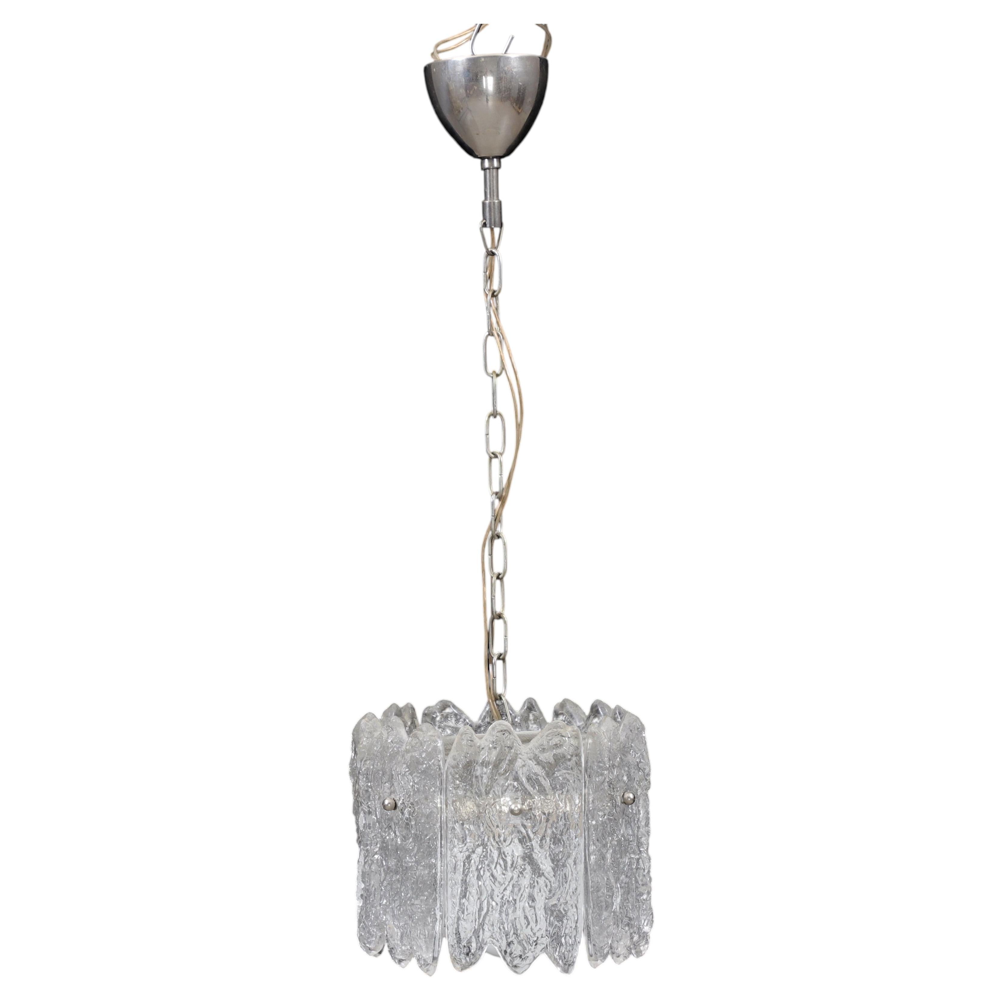 Suspension en verre cristal sculpté « Ice » de Carl Fagerlund pour Orrefors, Suède, années 60 en vente