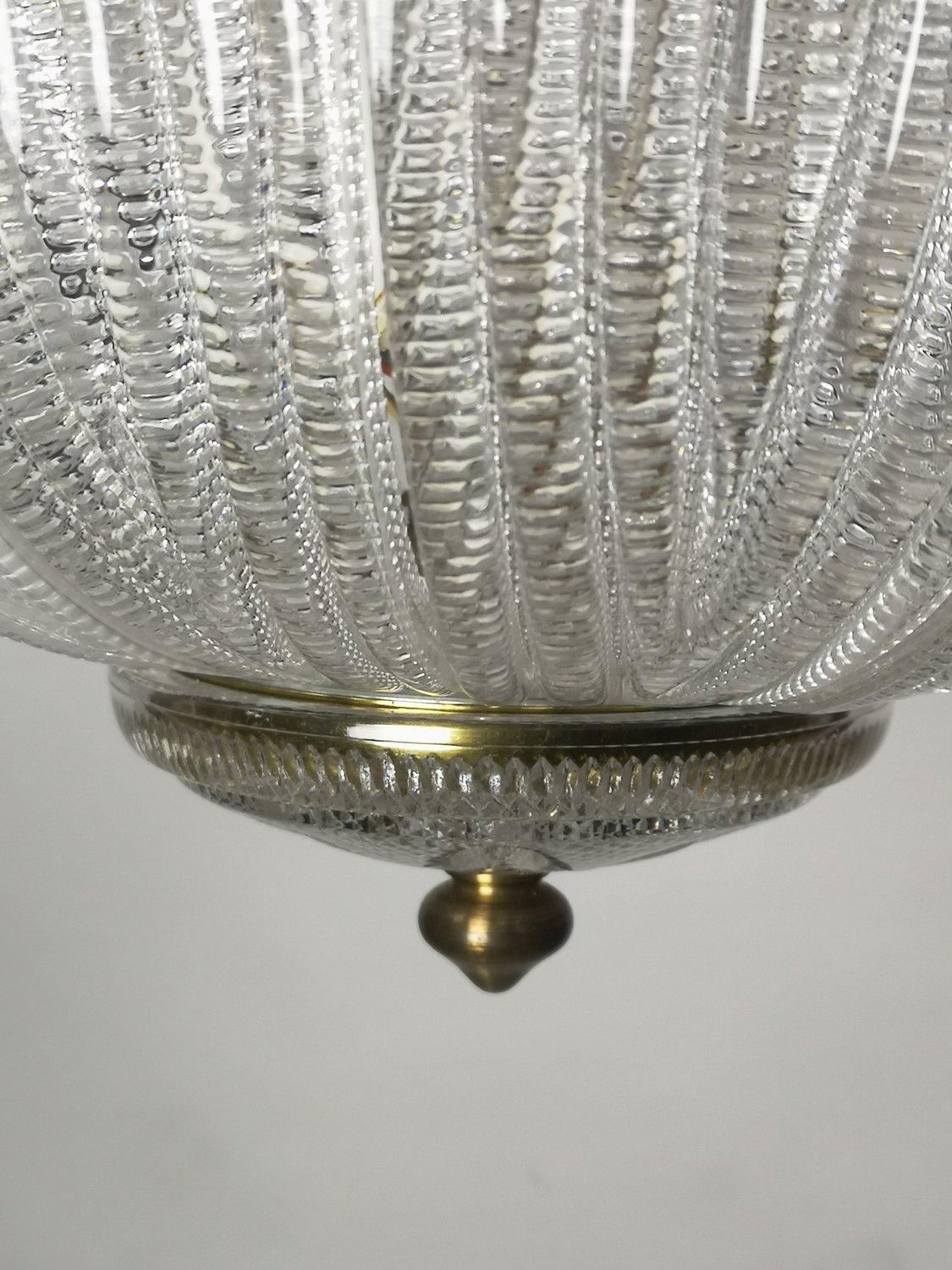 Mid-20th Century Carl Fagerlund Orrefors Ceiling Lamp from 1940's