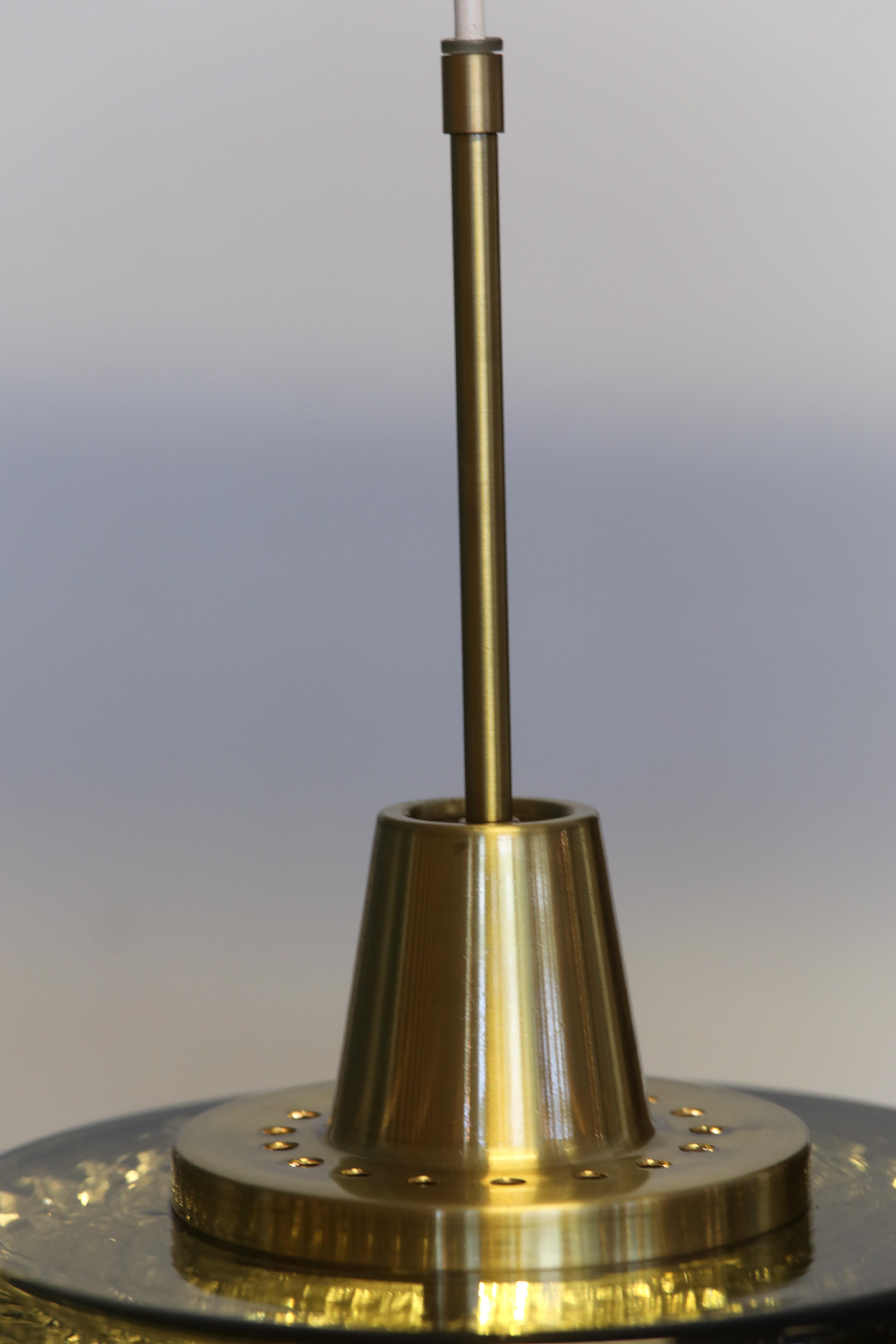 Scandinavian Modern Carl Fagerlund Orrefors ceiling lamp in green glass 60s