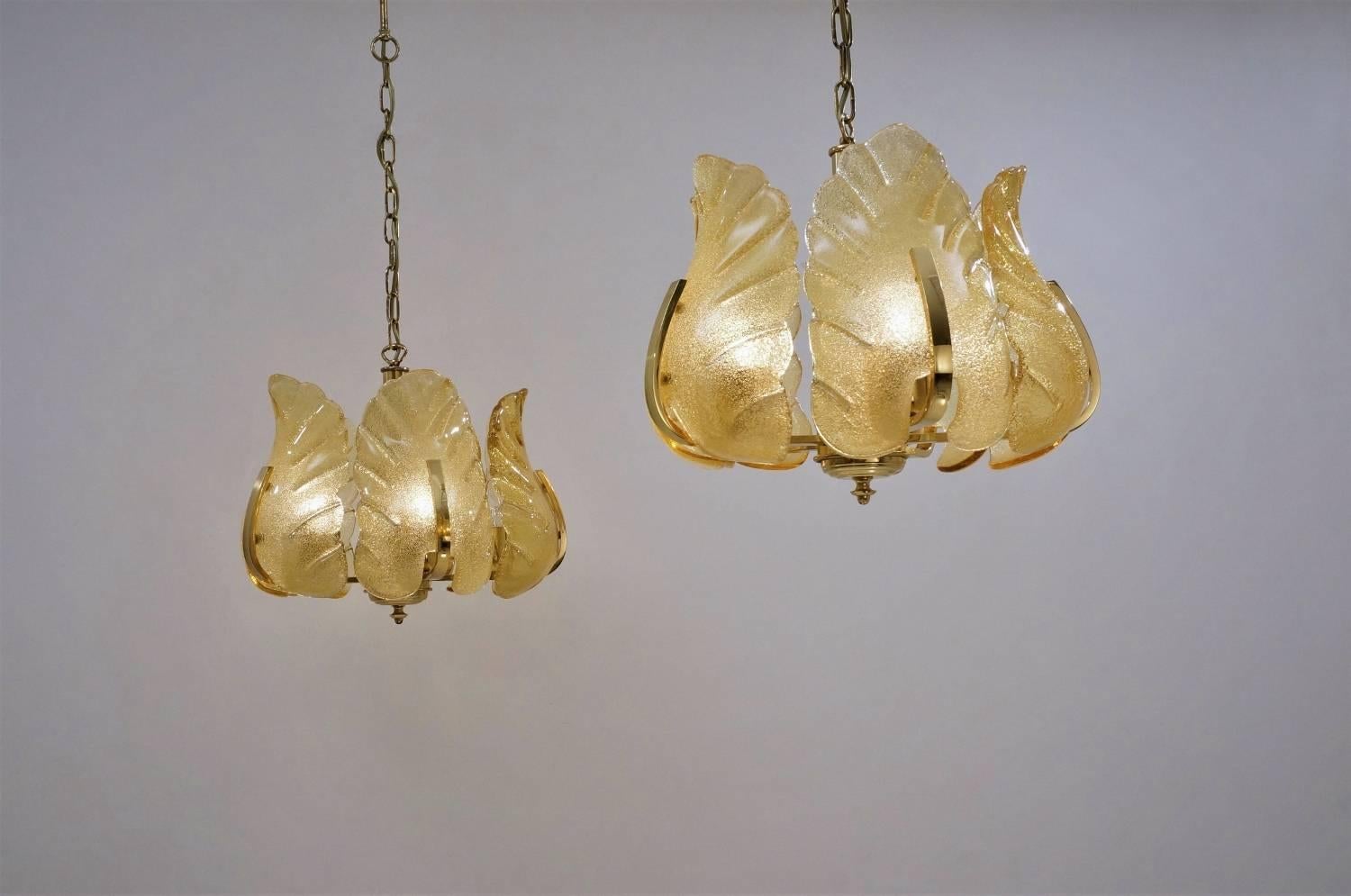 Carl Fagerlund Orrefors Chandelier Glass & Brass, 1960s, Sweden 6