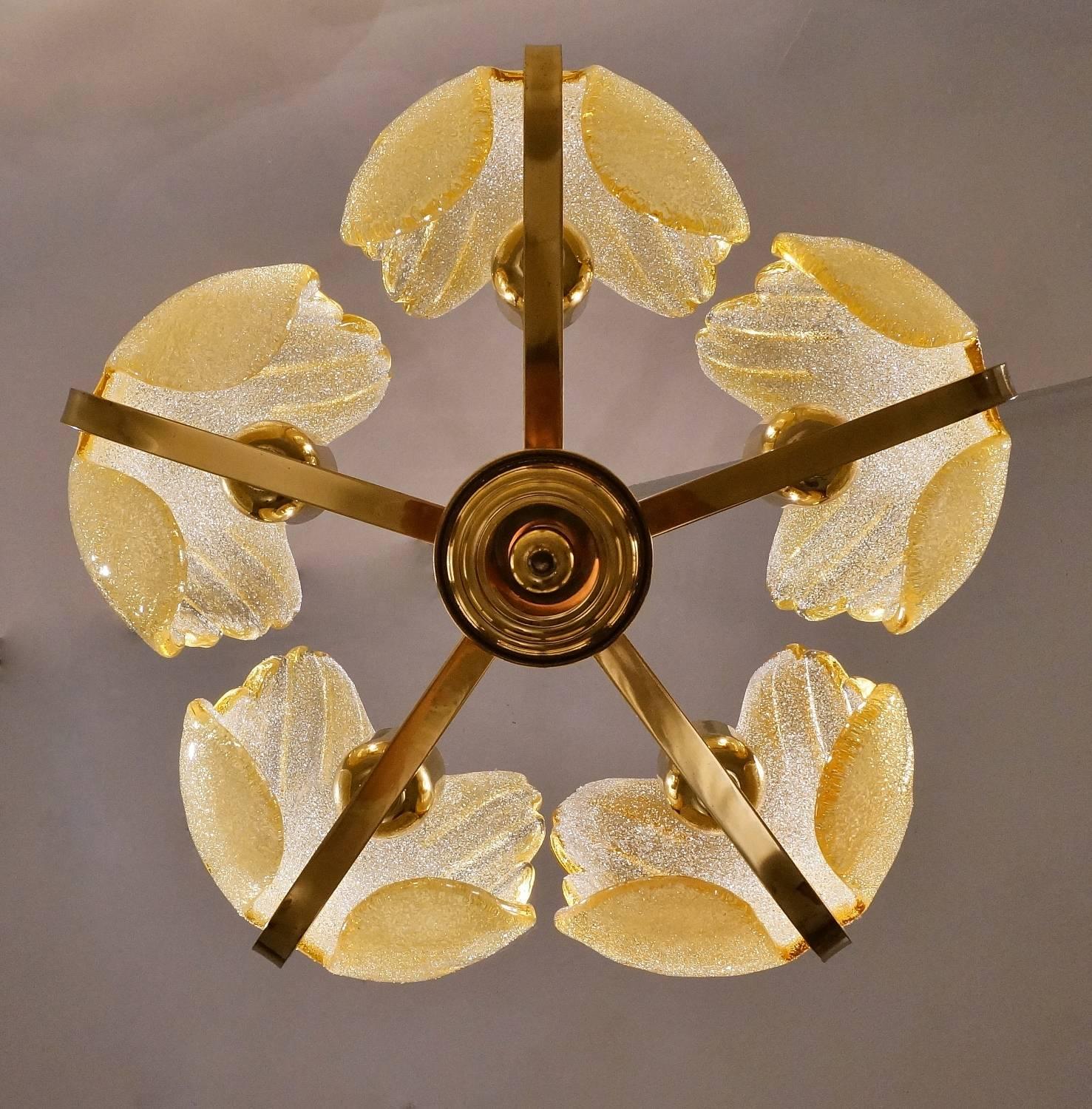 Carl Fagerlund Orrefors Chandeliers, a Matching Pair, circa 1960 2