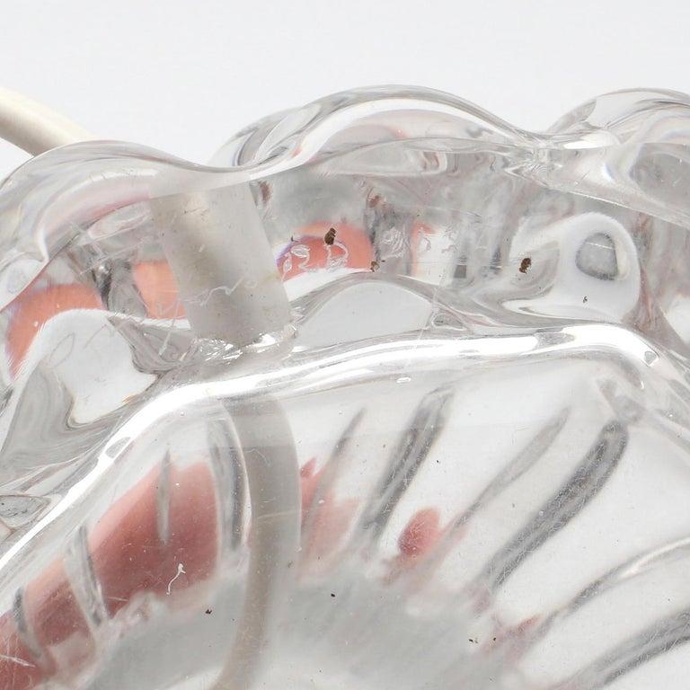 Milieu du XXe siècle Paire de lampes de bureau en cristal Carl Fagerlund pour Orrefors, Suède, années 1960 en vente