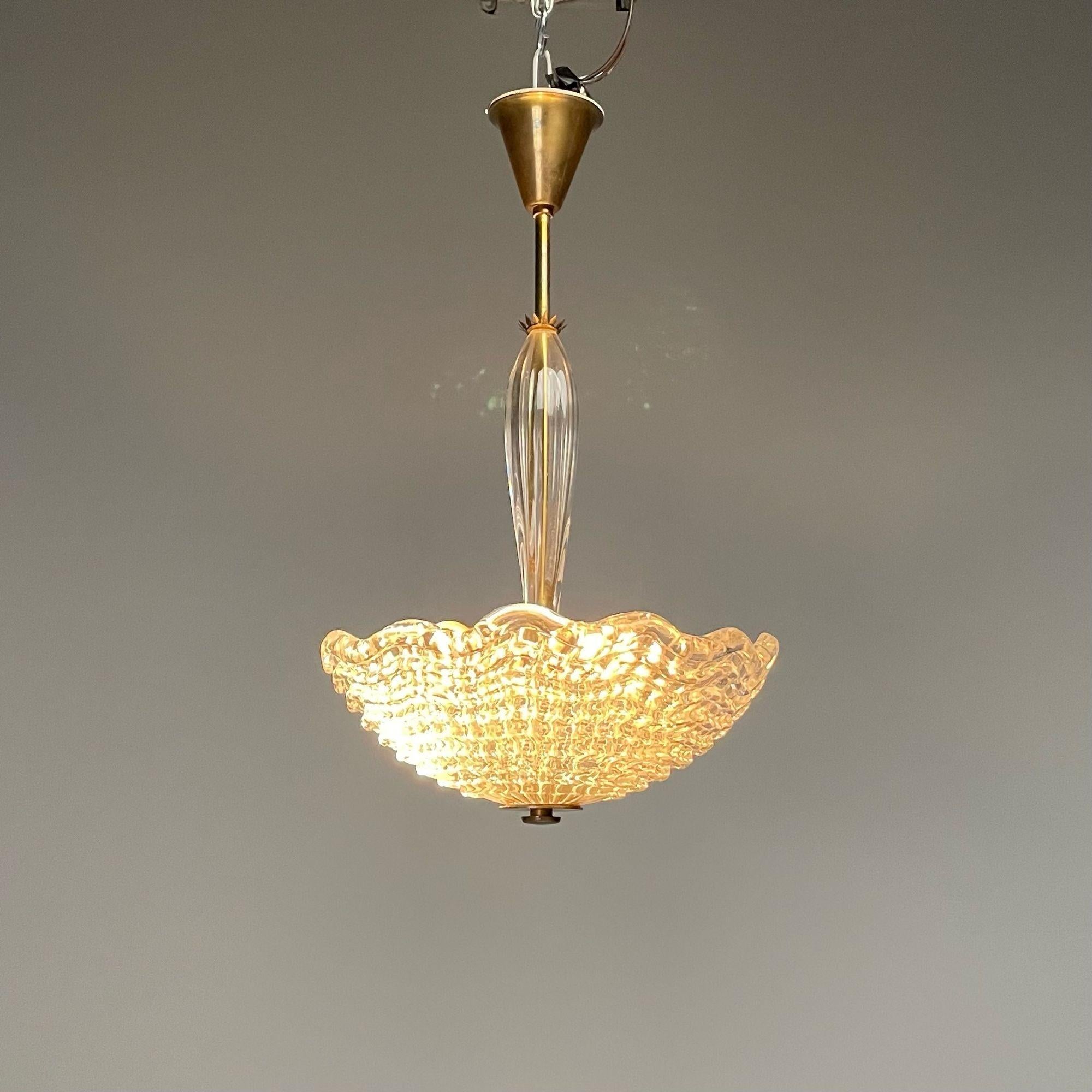 Carl Fagerlund, Orrefors, Swedish Mid-Century Modern, Chandelier, Glass, 1940s In Good Condition For Sale In Stamford, CT