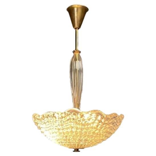 Carl Fagerlund, Orrefors, Swedish Mid-Century Modern, Chandelier, Glass, 1940s For Sale