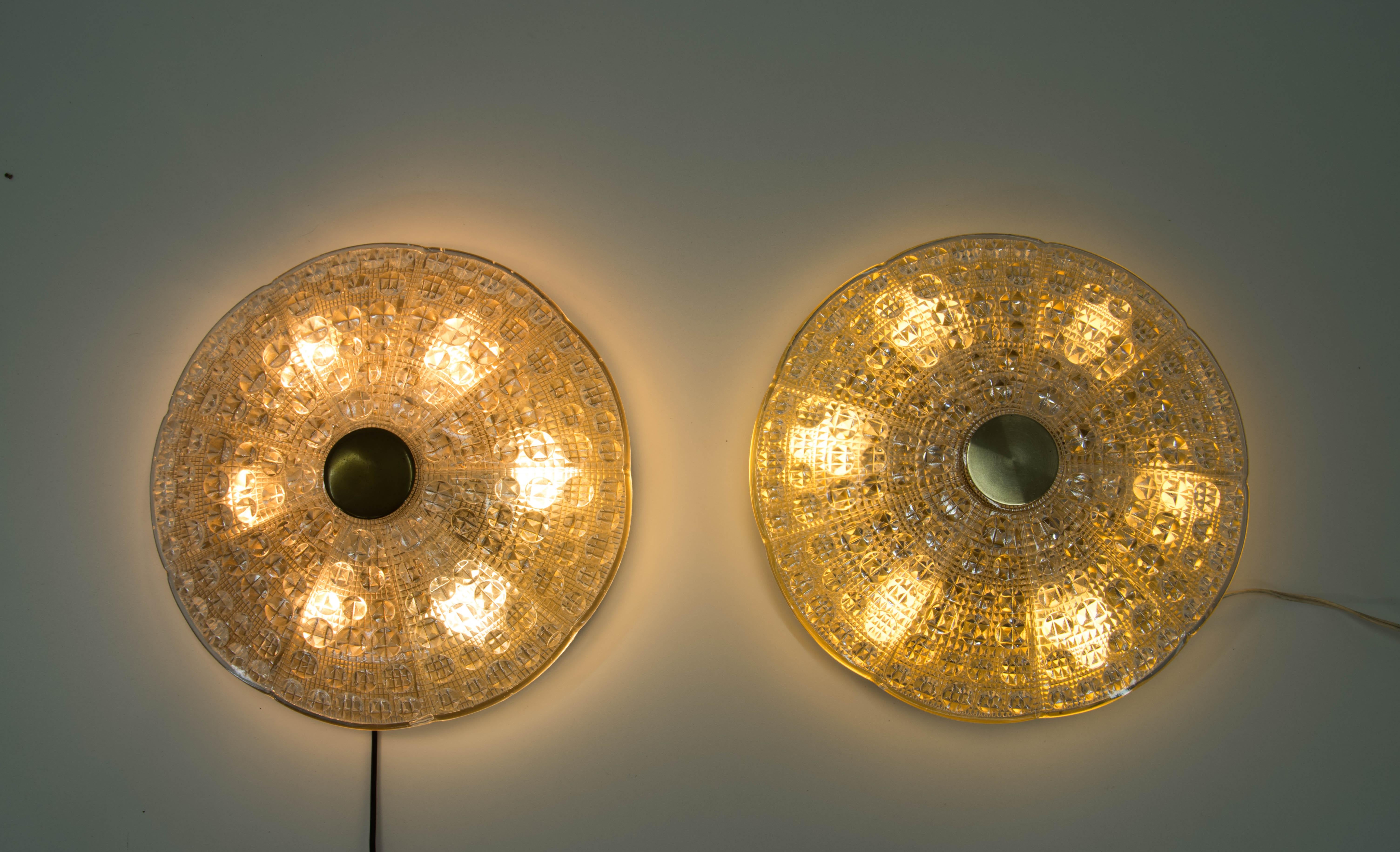 Swedish Carl Fagerlund Pair of Large Ceiling Lamps for Lyfa, 1970s For Sale