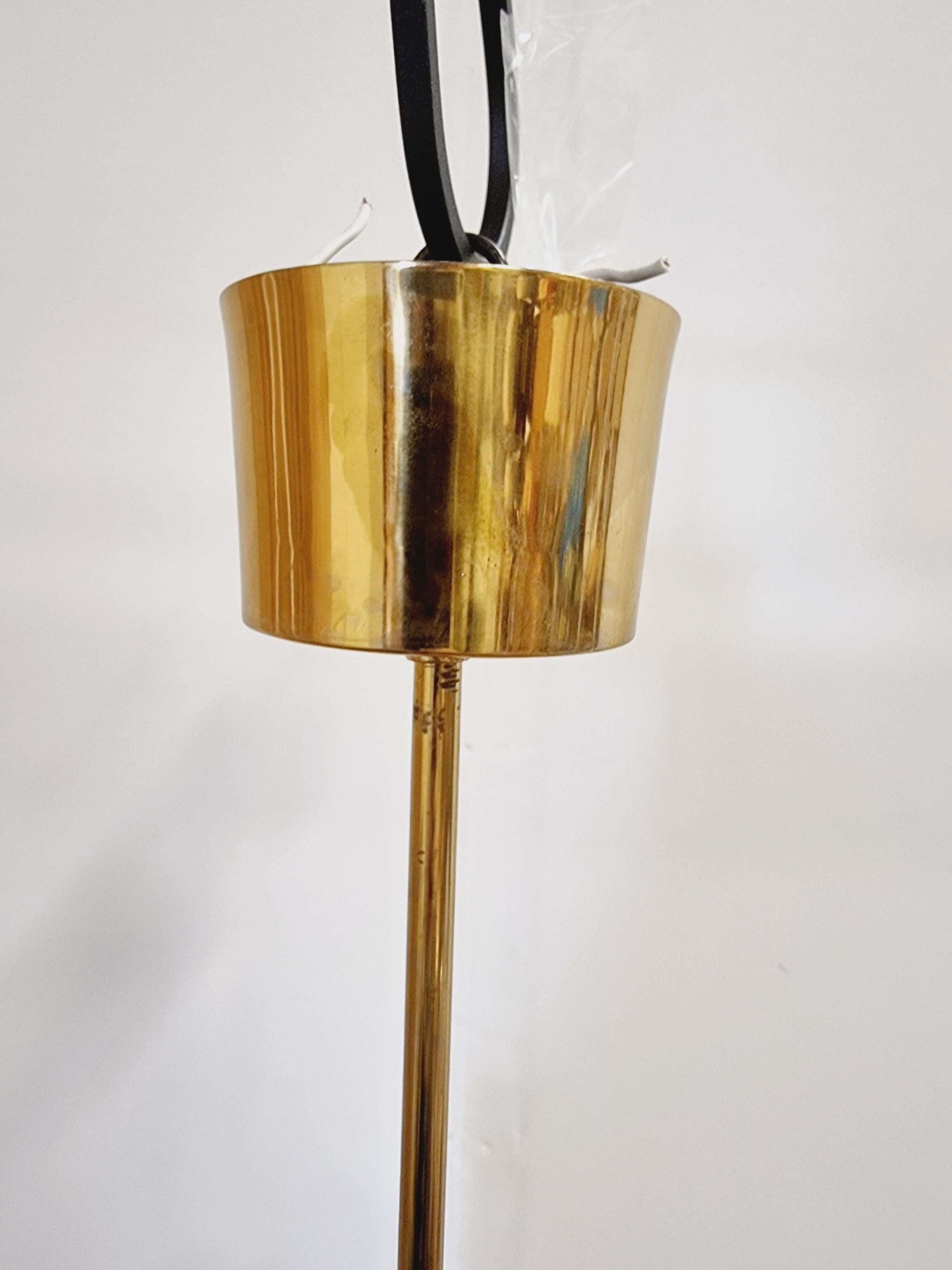 Carl Fagerlund, Glass & Brass Pendant, Fagerhult/Orrefors, Scandinavian Modern 2