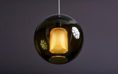 Carl Fagerlund Pendant Lamp for Orrefors in Green Glass, Sweden 1960s