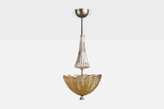 Carl Fagerlund, lampada a sospensione, ottone, vetro, metallo, Svezia, anni '50