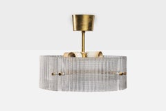 Carl Fagerlund, Pendant Light, Brass, Glass, Sweden, 1950s