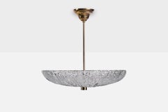 Carl Fagerlund, Lámpara colgante, Latón, Cristal, Suecia, década de 1950