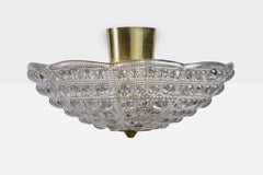 Carl Fagerlund, Lampada a sospensione, ottone, vetro, Svezia, anni '1950