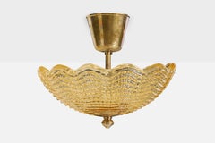 Carl Fagerlund, Pendelleuchte, Messing, Glas, Schweden, 1950er Jahre