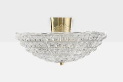 Carl Fagerlund, Lampada a sospensione, ottone, vetro, Svezia, anni '1950