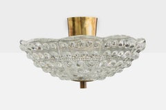 Carl Fagerlund, Pendant Light, Brass, Glass, Sweden, 1950s