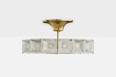 Carl Fagerlund, lampe à suspension, laiton, verre, Suède, années 1950