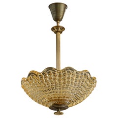Carl Fagerlund, Pendant Light, Brass, Glass, Sweden, 1950s