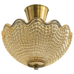 Carl Fagerlund, Lampada a sospensione, ottone, vetro, Svezia, anni '1950