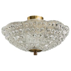 Carl Fagerlund, Pendant Light, Brass, Glass, Sweden, 1950s