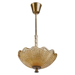 Carl Fagerlund, Pendant Light, Brass, Glass, Sweden, 1950s