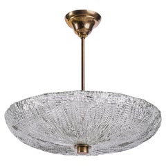 Carl Fagerlund, Pendant Light, Brass, Glass, Sweden, 1950s