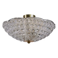 Carl Fagerlund, Lampada a sospensione, ottone, vetro, Svezia, anni '1950
