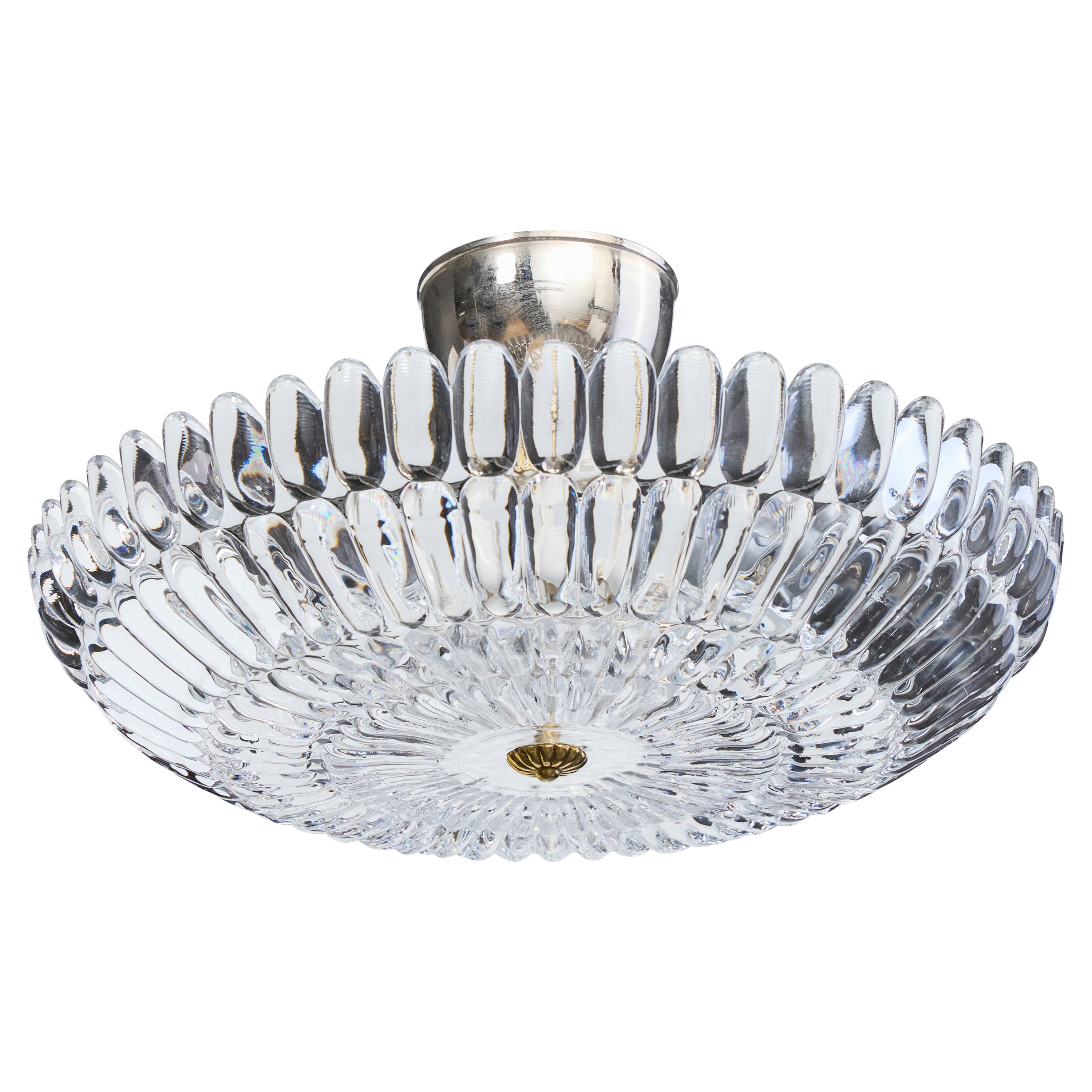Carl Fagerlund, Lampada a sospensione, vetro, ottone, metallo, Svezia, anni '50 in vendita