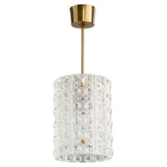 Carl Fagerlund, Pendant Light, Glass, Brass, Sweden, 1950s