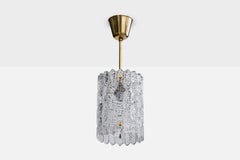 Carl Fagerlund, Pendant Lights, Brass, Glass, Sweden, 1960s