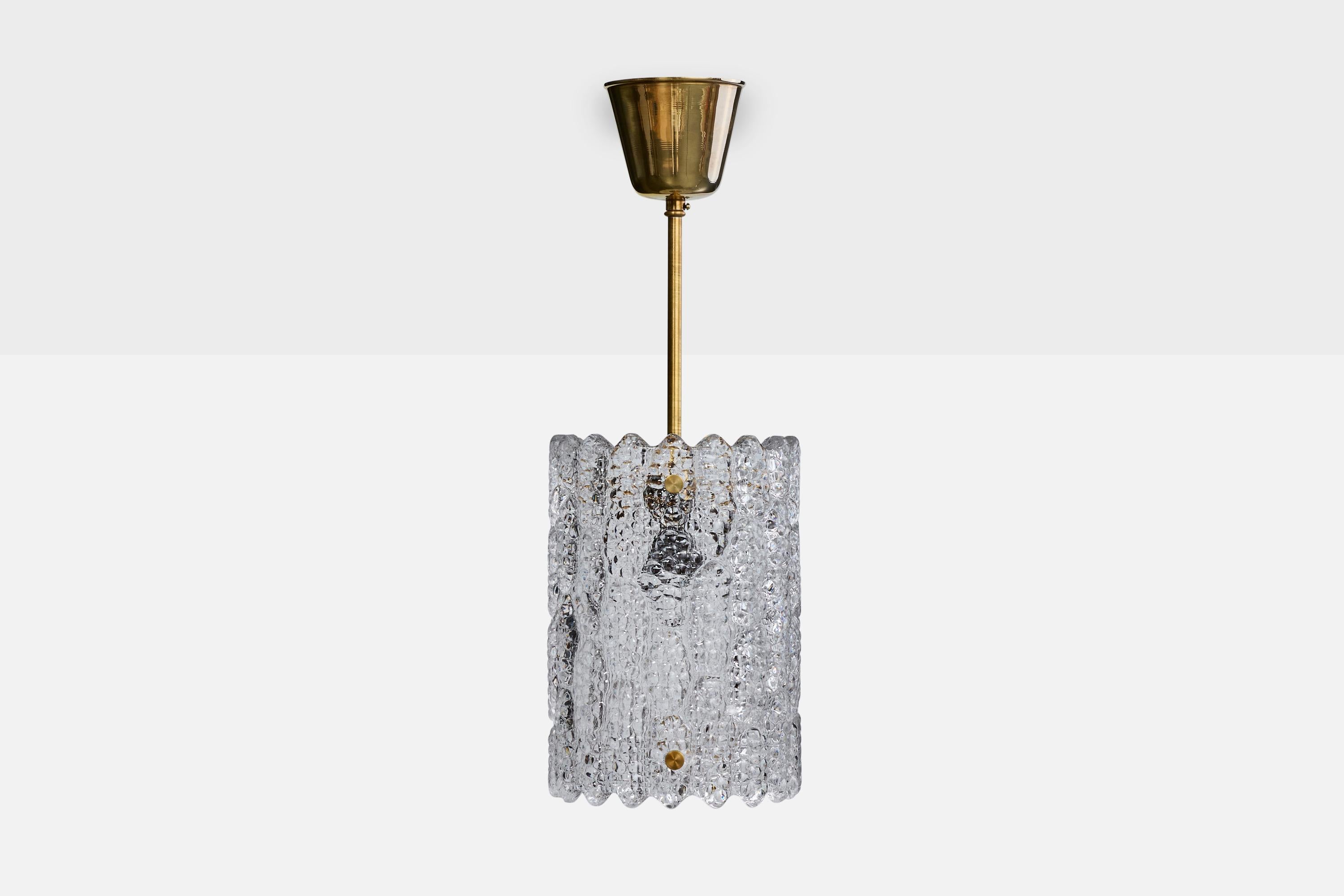 Mid-Century moderno Carl Fagerlund, Lampade a sospensione, Ottone, Vetro, Svezia, anni '60 in vendita