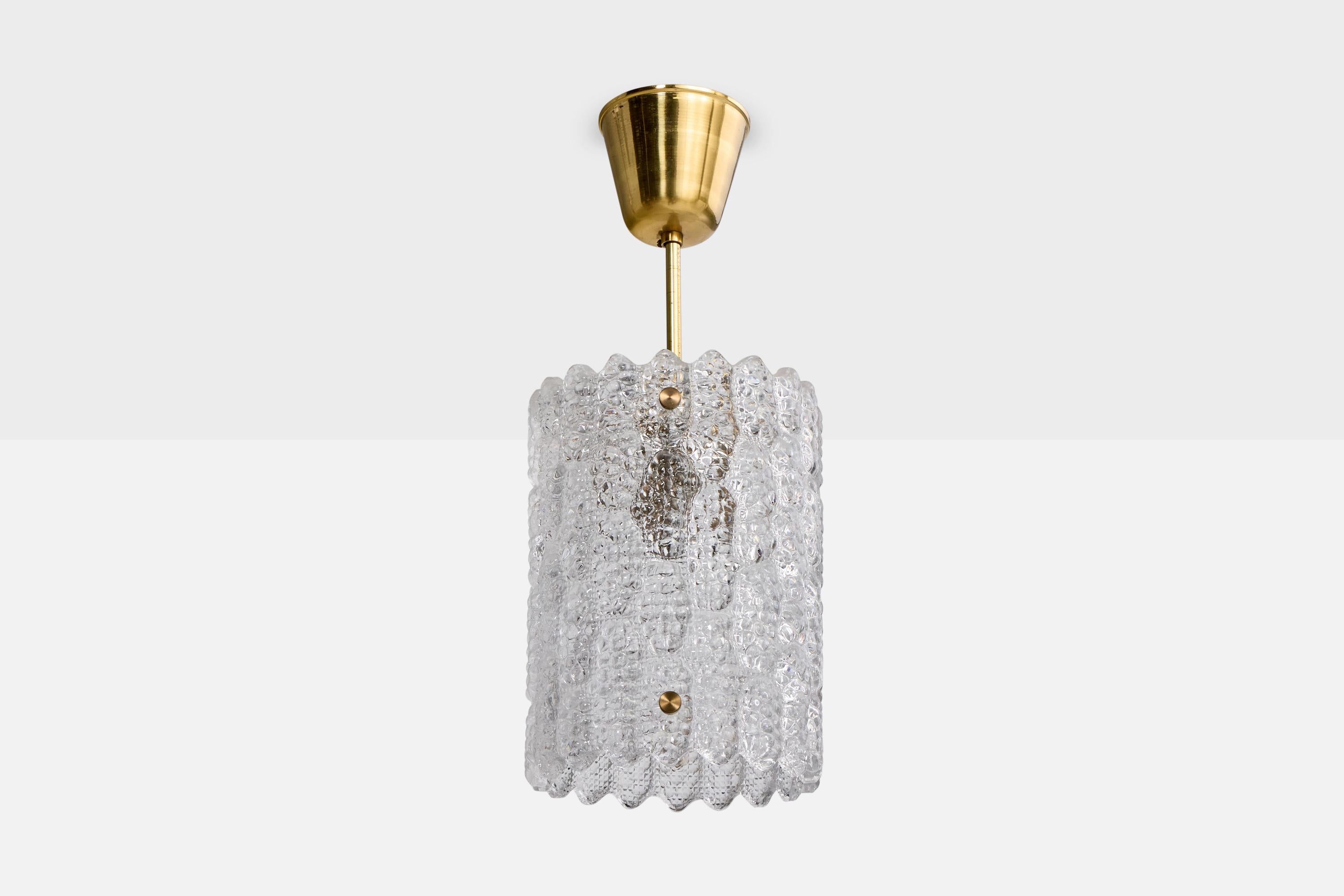 Svedese Carl Fagerlund, Lampade a sospensione, Ottone, Vetro, Svezia, anni '60 in vendita