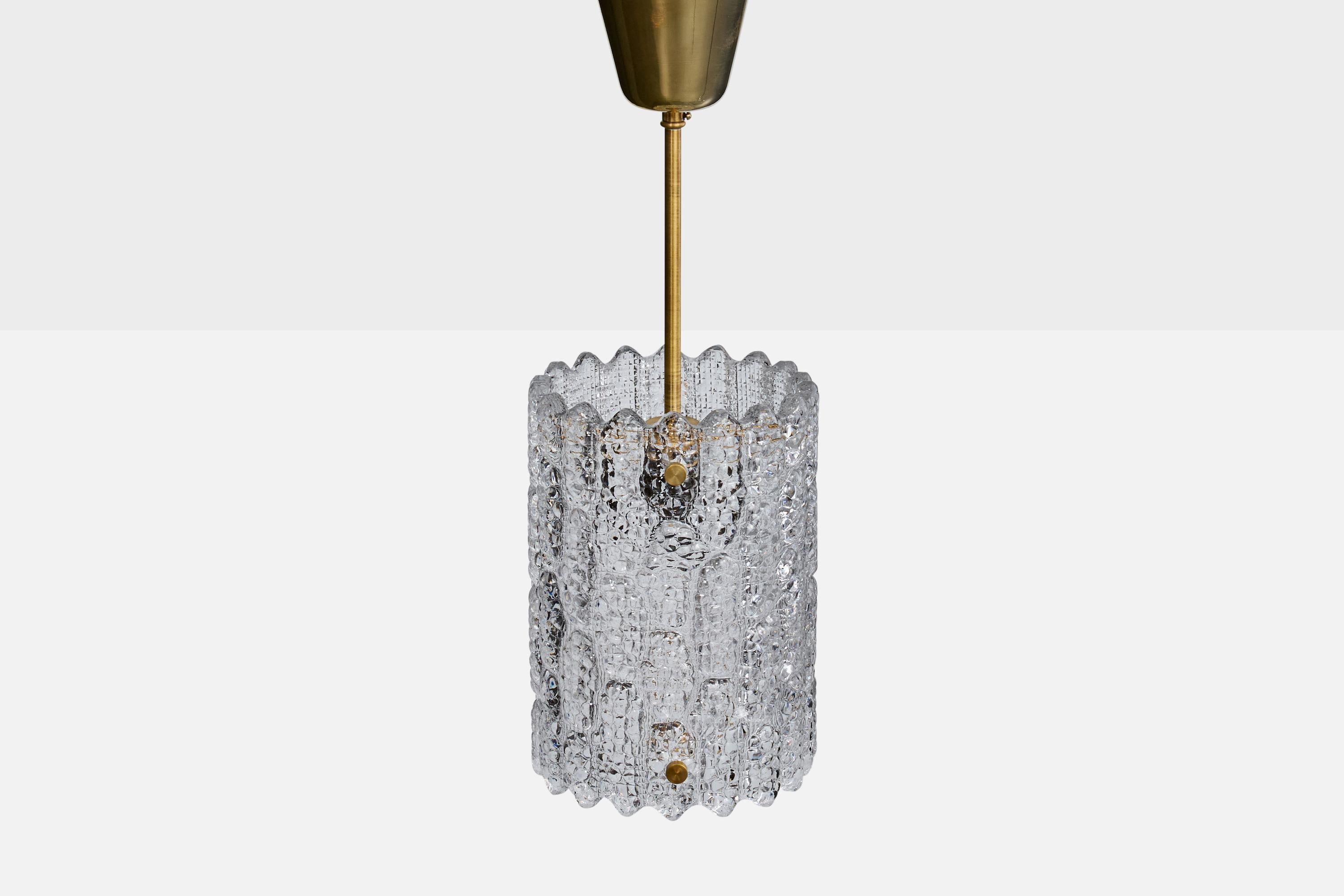 Svedese Carl Fagerlund, Lampade a sospensione, Ottone, Vetro, Svezia, anni '60 in vendita