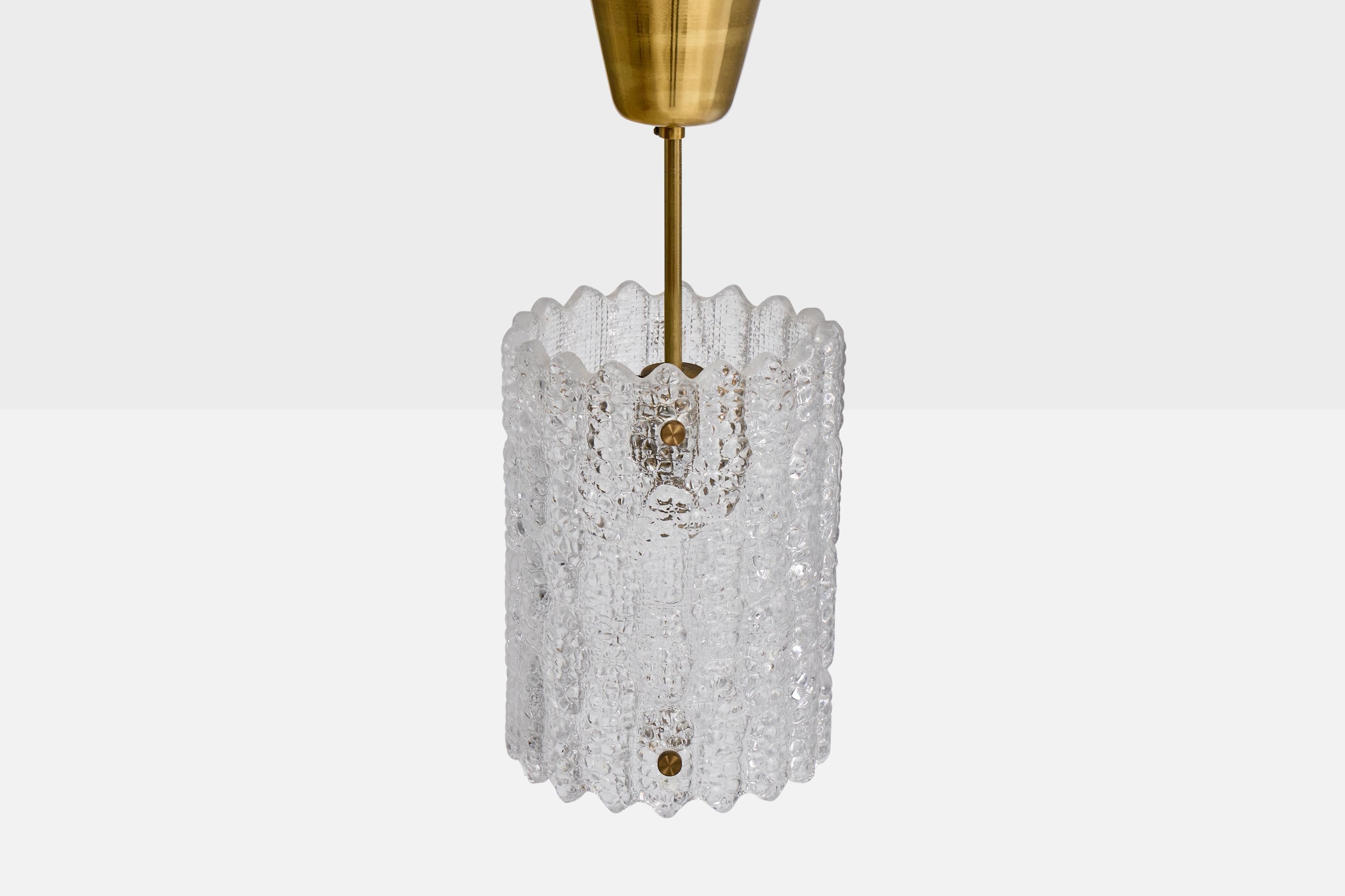 Metà XX secolo Carl Fagerlund, Lampade a sospensione, Ottone, Vetro, Svezia, anni '60 in vendita