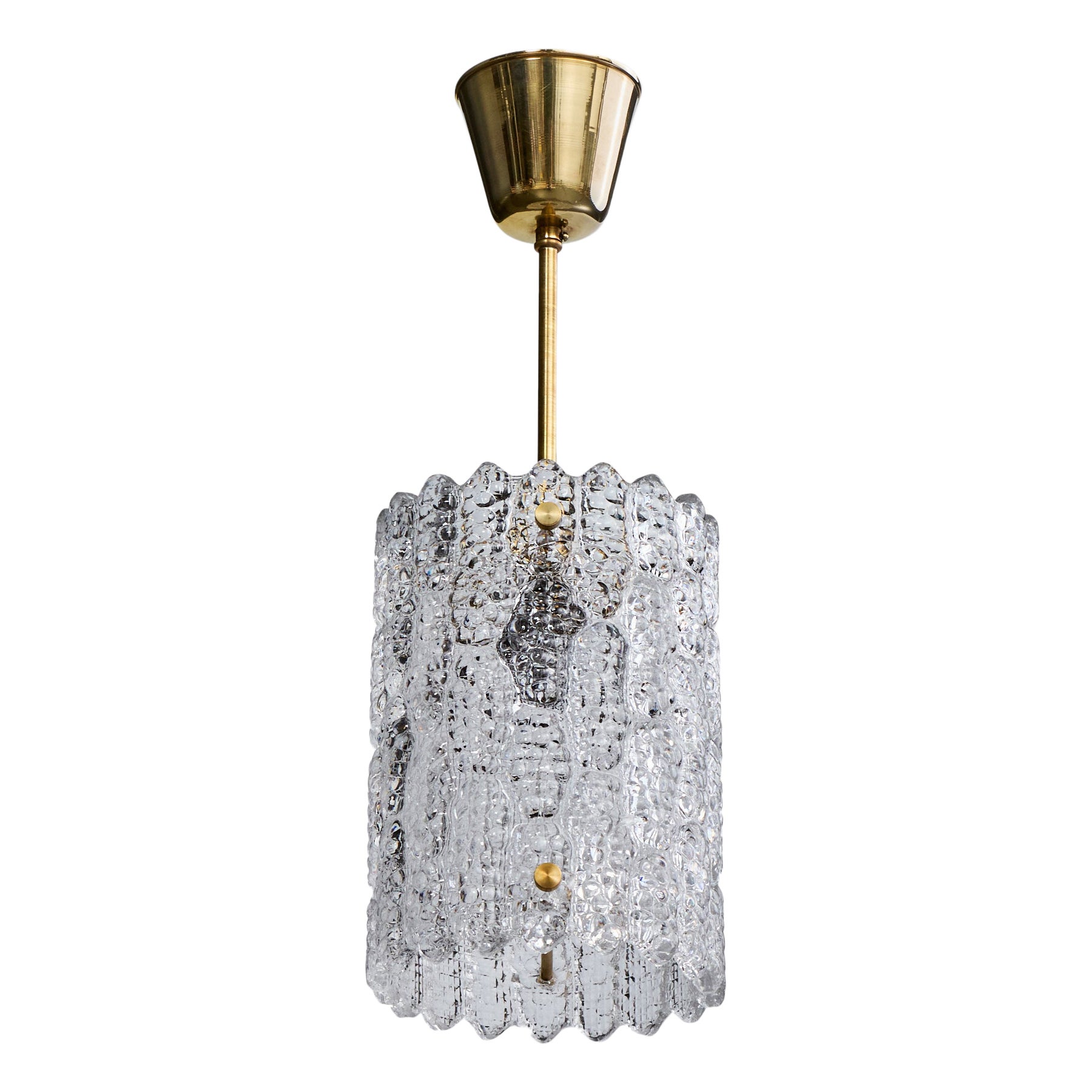 Carl Fagerlund, lampes suspendues, laiton, verre, Suède, années 1960