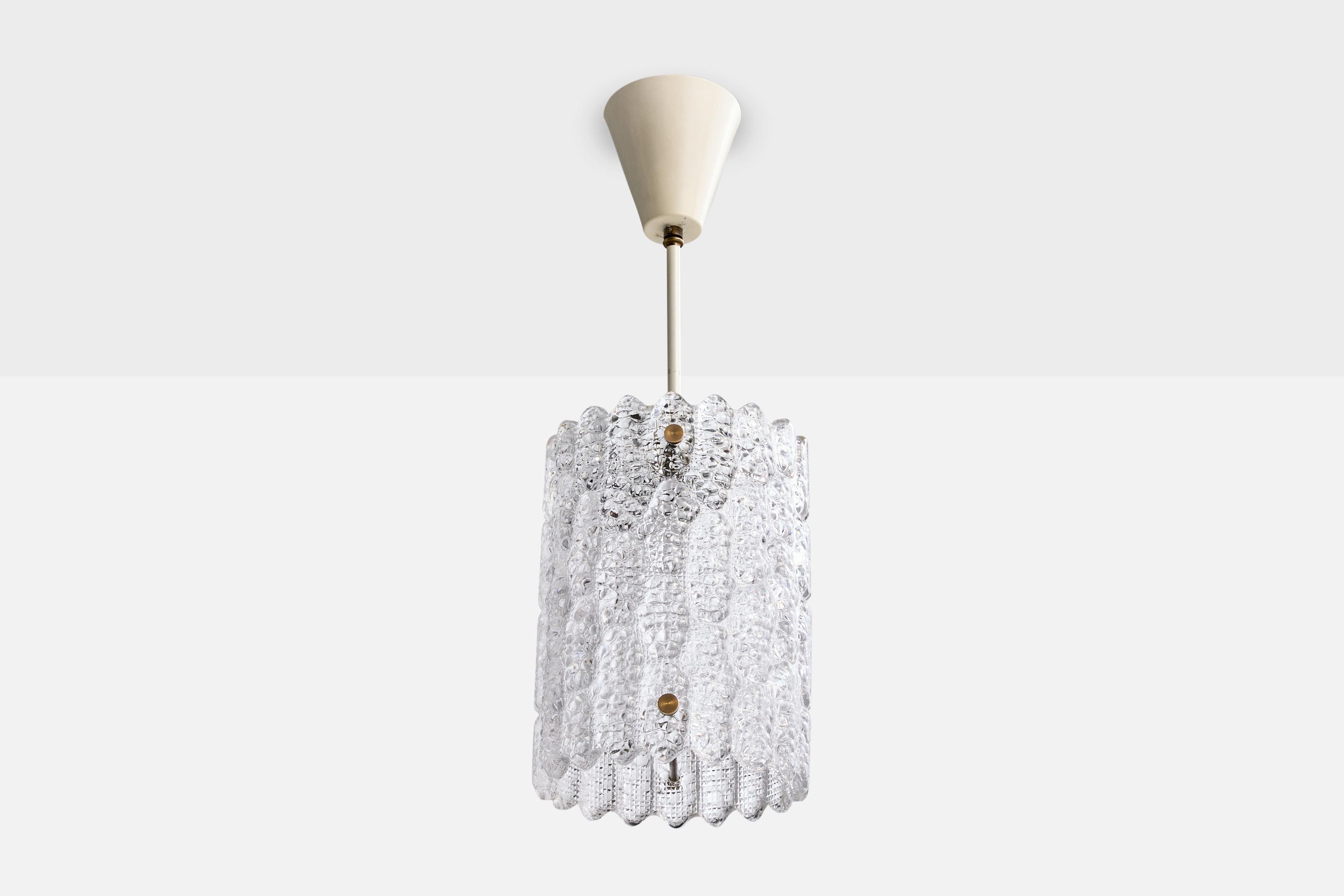 Suédois Carl Fagerlund, lampes suspendues, verre, métal, laiton, Suède, années 1960 en vente