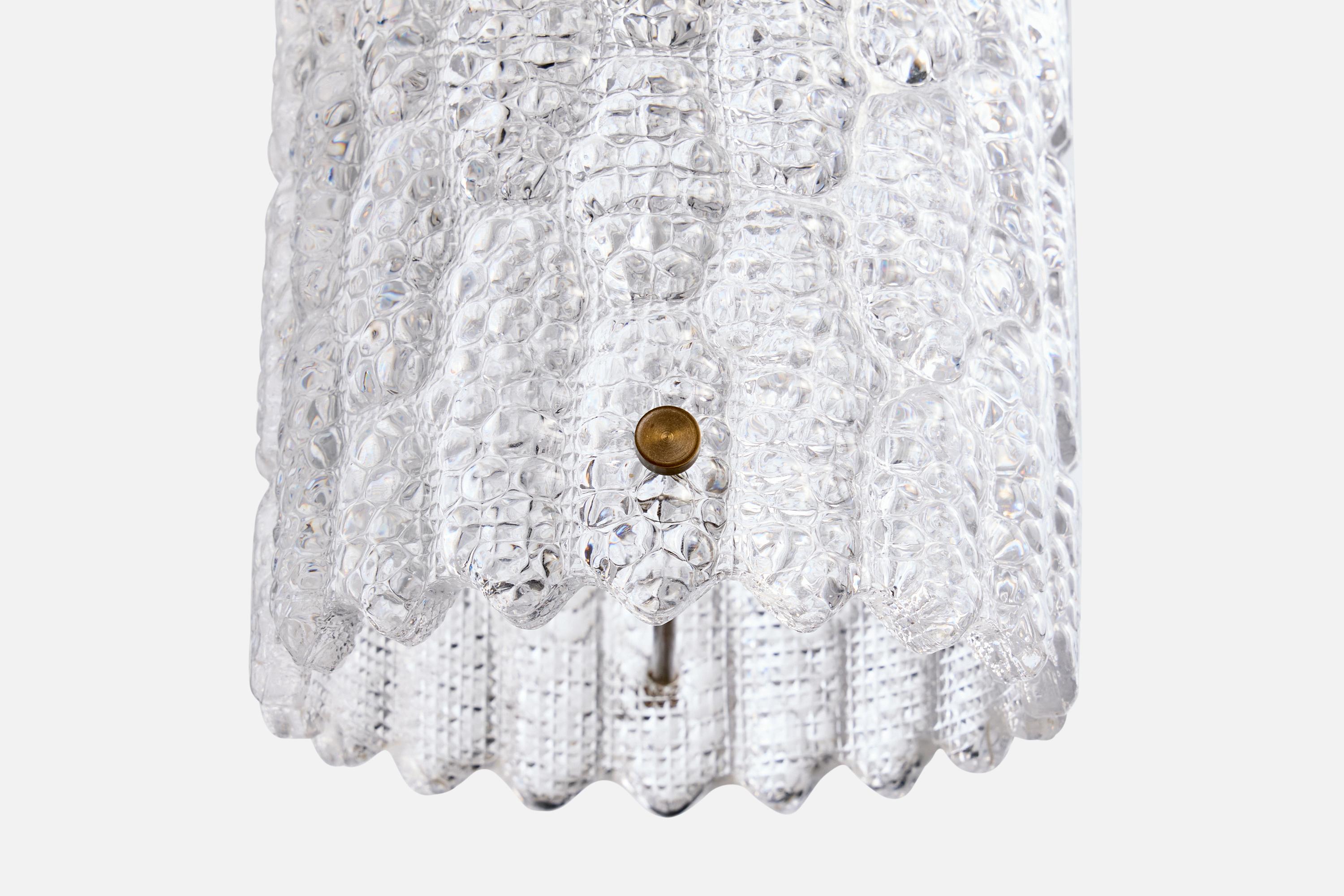 Milieu du XXe siècle Carl Fagerlund, lampes suspendues, verre, métal, laiton, Suède, années 1960 en vente