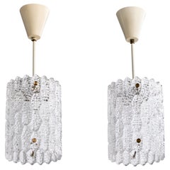 Carl Fagerlund, lampes suspendues, verre, métal, laiton, Suède, années 1960