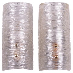 Vintage Carl Fagerlund Set Glass Wall Lamps Model 8493