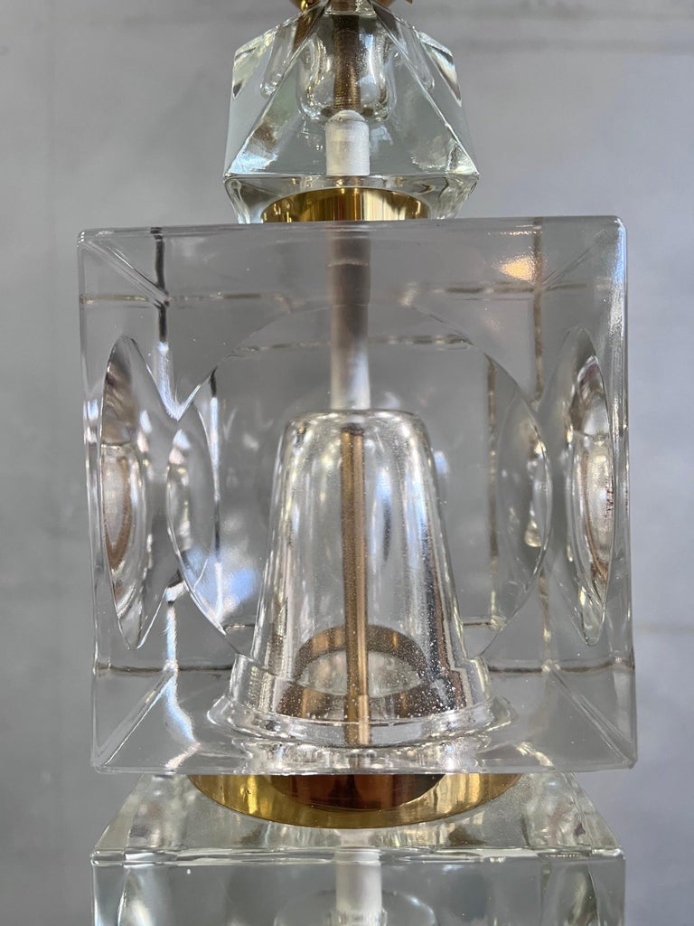 Mid-Century Modern Carl Fagerlund Stacked Crystal Table Lamp for Orrefors For Sale