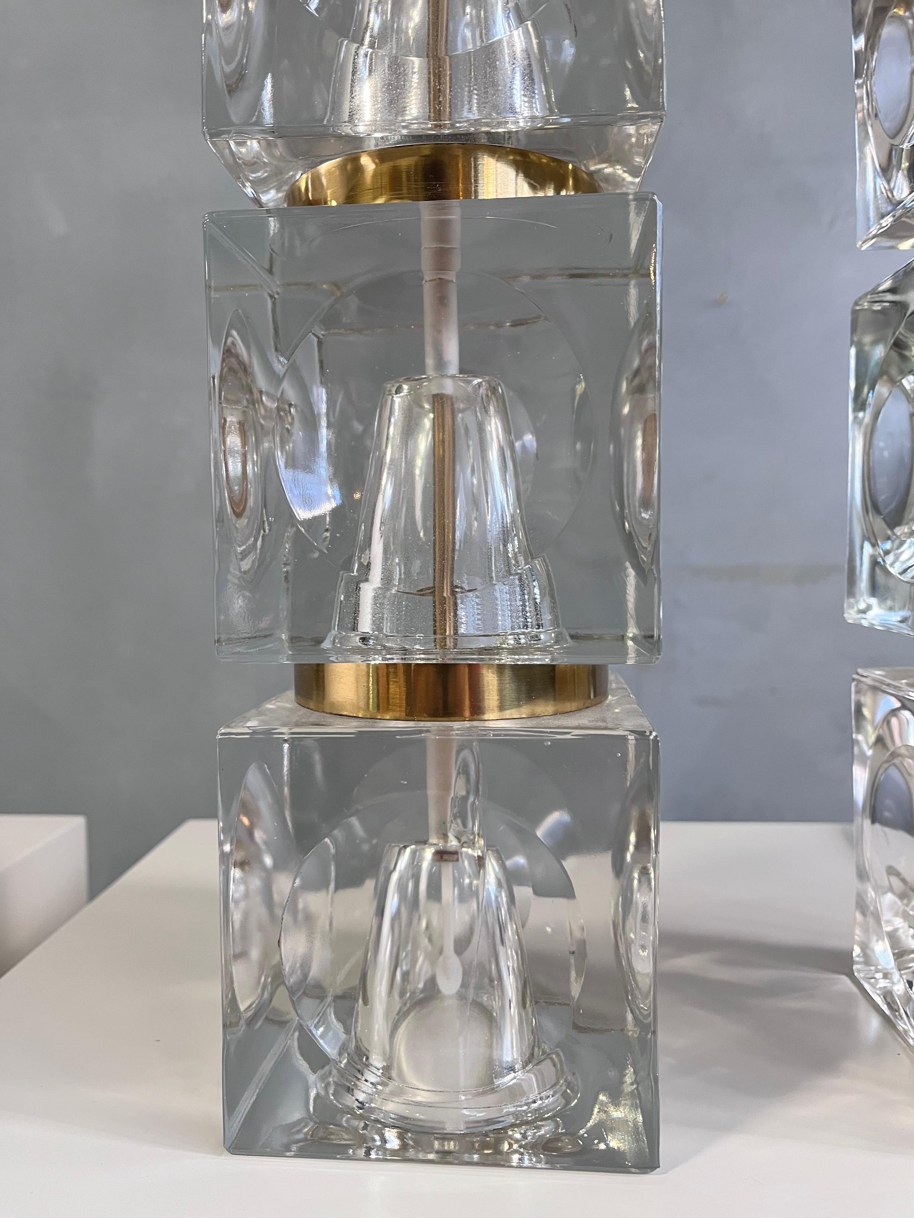 Mid-Century Modern Carl Fagerlund Stacked Crystal Table Lamp for Orrefors For Sale