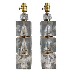 Carl Fagerlund Stacked Crystal Table Lamp for Orrefors