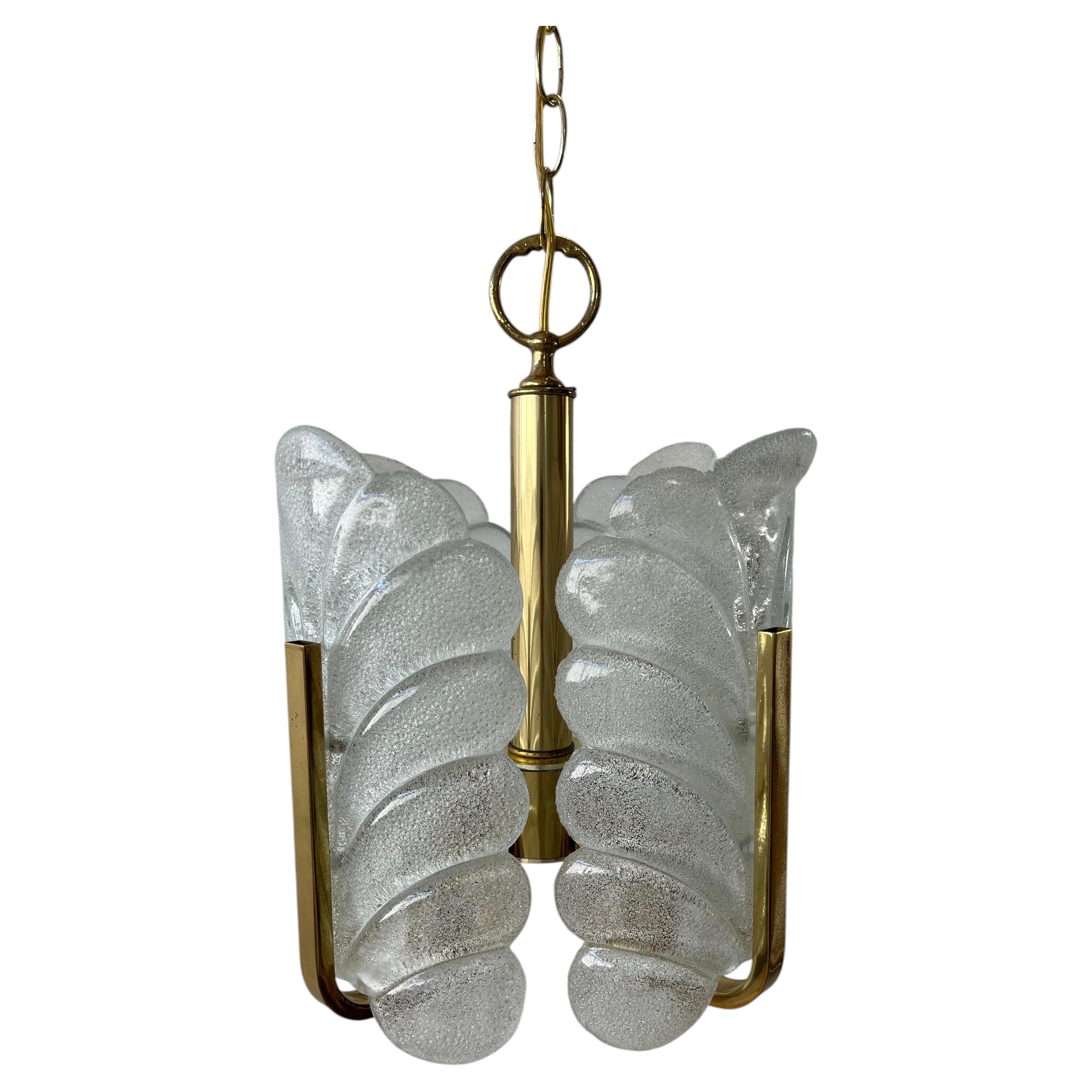 Carl Fagerlund Swag Chandelier Murano Glass Leaves, 1960s For Sale