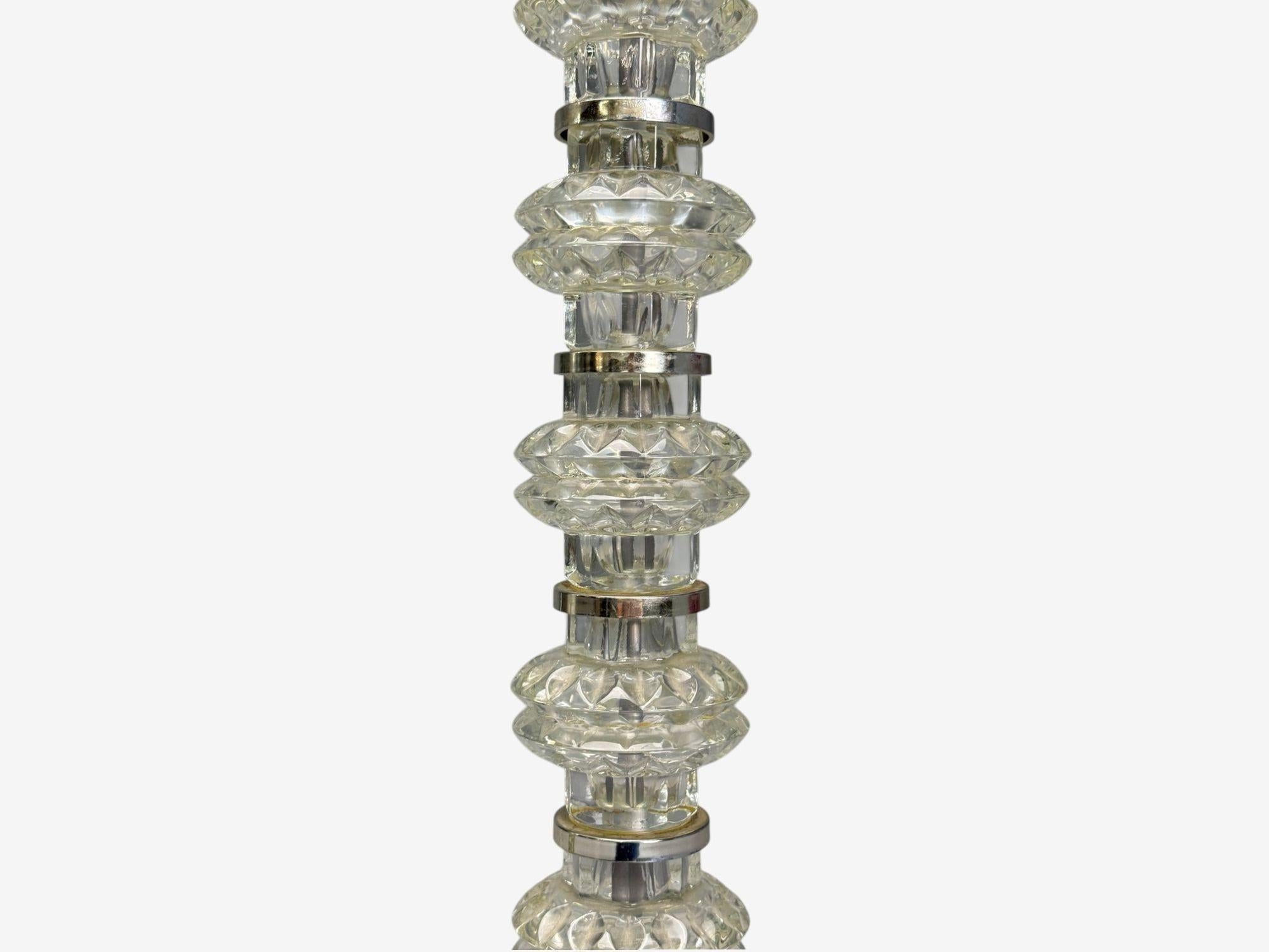 Mid-Century Modern Carl Fagerlund, Swedish Modern, Glass, Nickel, Floor Lamp, Sweden, 1970s For Sale