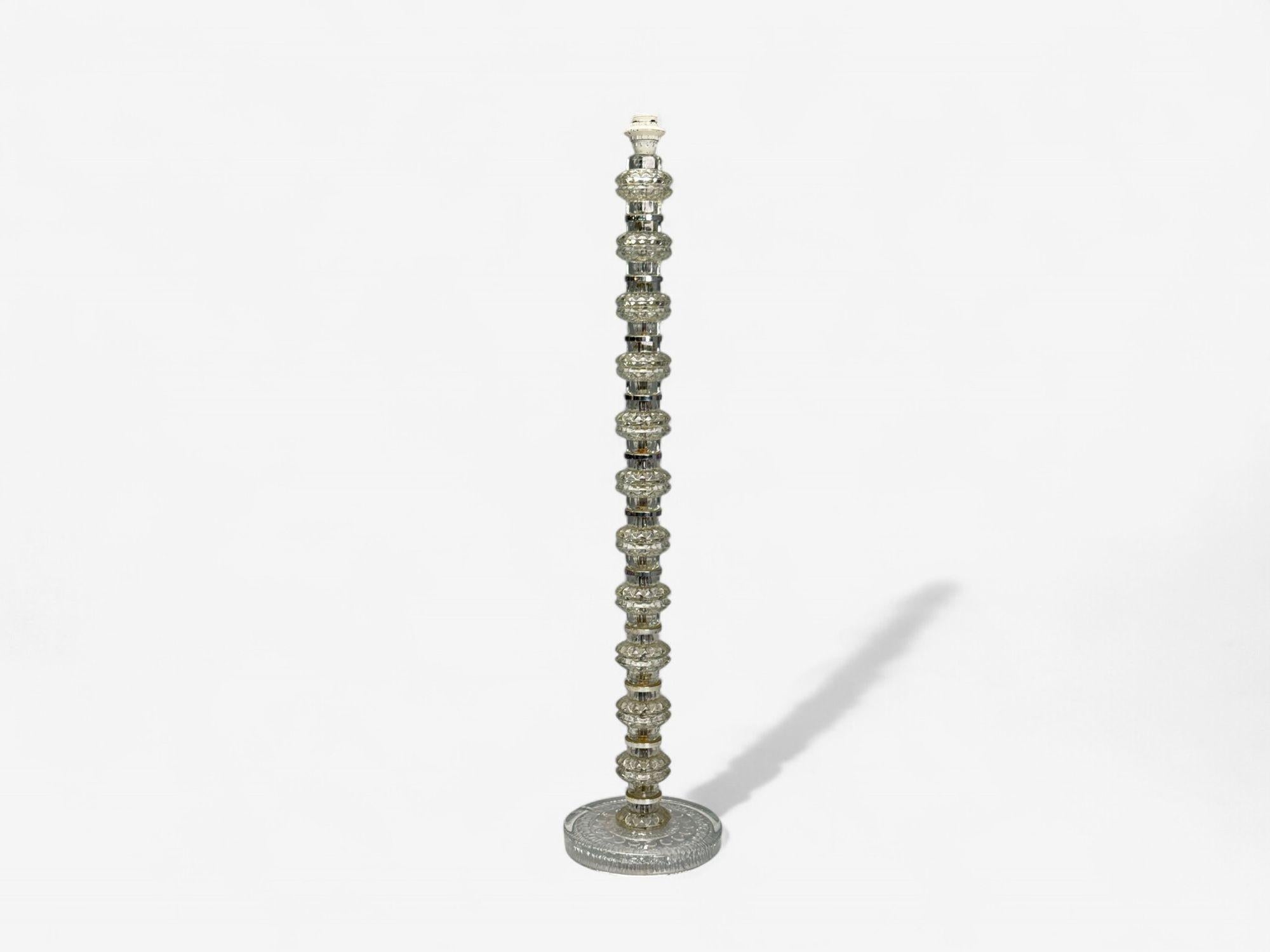 Late 20th Century Carl Fagerlund, Swedish Modern, Glass, Nickel, Floor Lamp, Sweden, 1970s For Sale