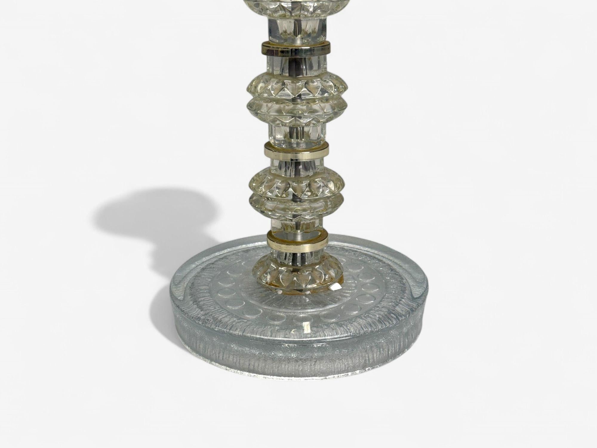 Mid-20th Century Carl Fagerlund, Swedish Modern, Glass, Nickel, Floor Lamp, Sweden, 1970s For Sale
