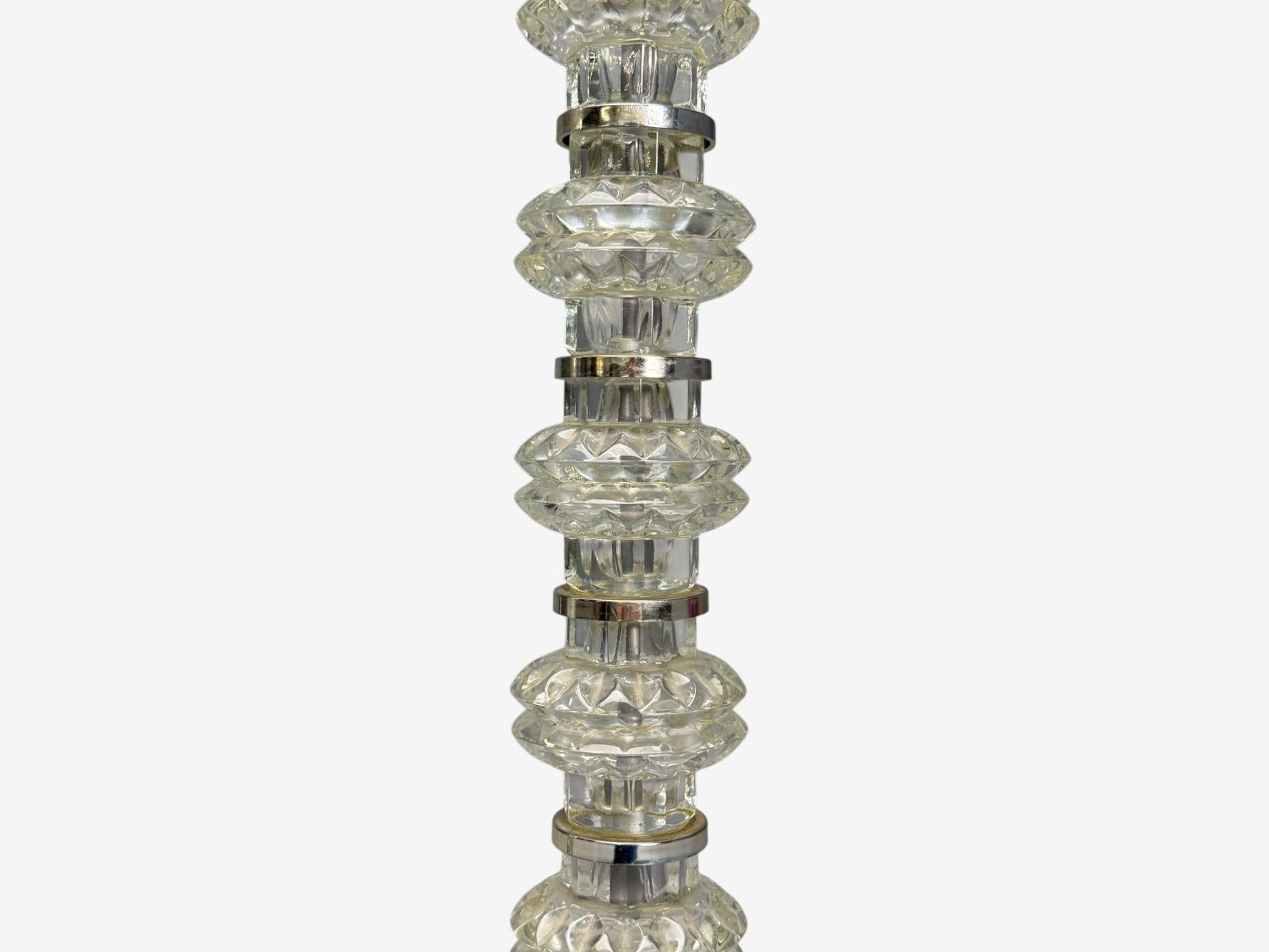 Carl Fagerlund, Swedish Modern, Glass, Nickel, Floor Lamp, Sweden, 1970s For Sale 1
