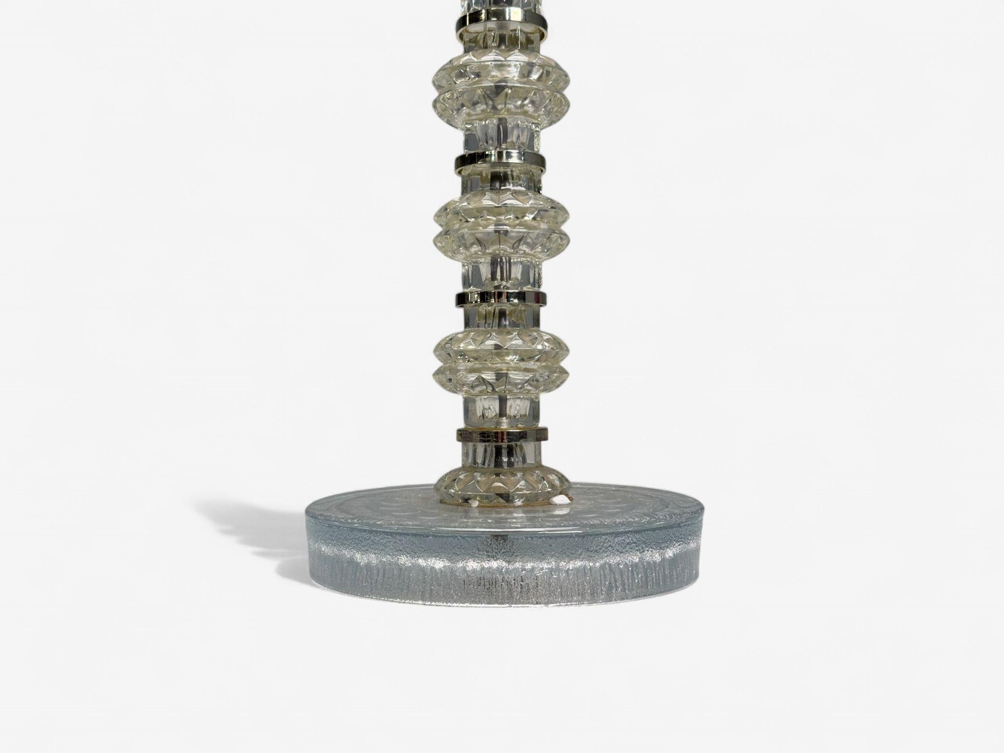 Carl Fagerlund, Swedish Modern, Glass, Nickel, Floor Lamp, Sweden, 1970s For Sale 1