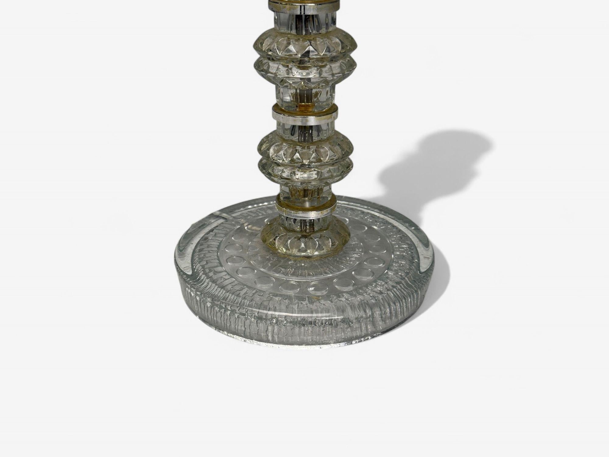 Carl Fagerlund, Swedish Modern, Glass, Nickel, Floor Lamp, Sweden, 1970s For Sale 2