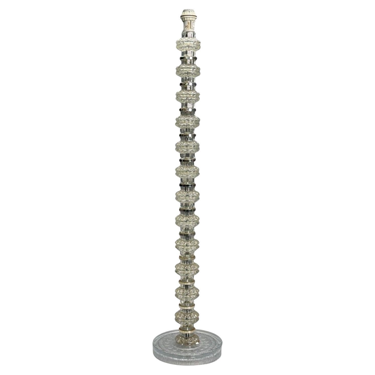 Carl Fagerlund, Swedish Modern, Glass, Nickel, Floor Lamp, Sweden, 1970s For Sale