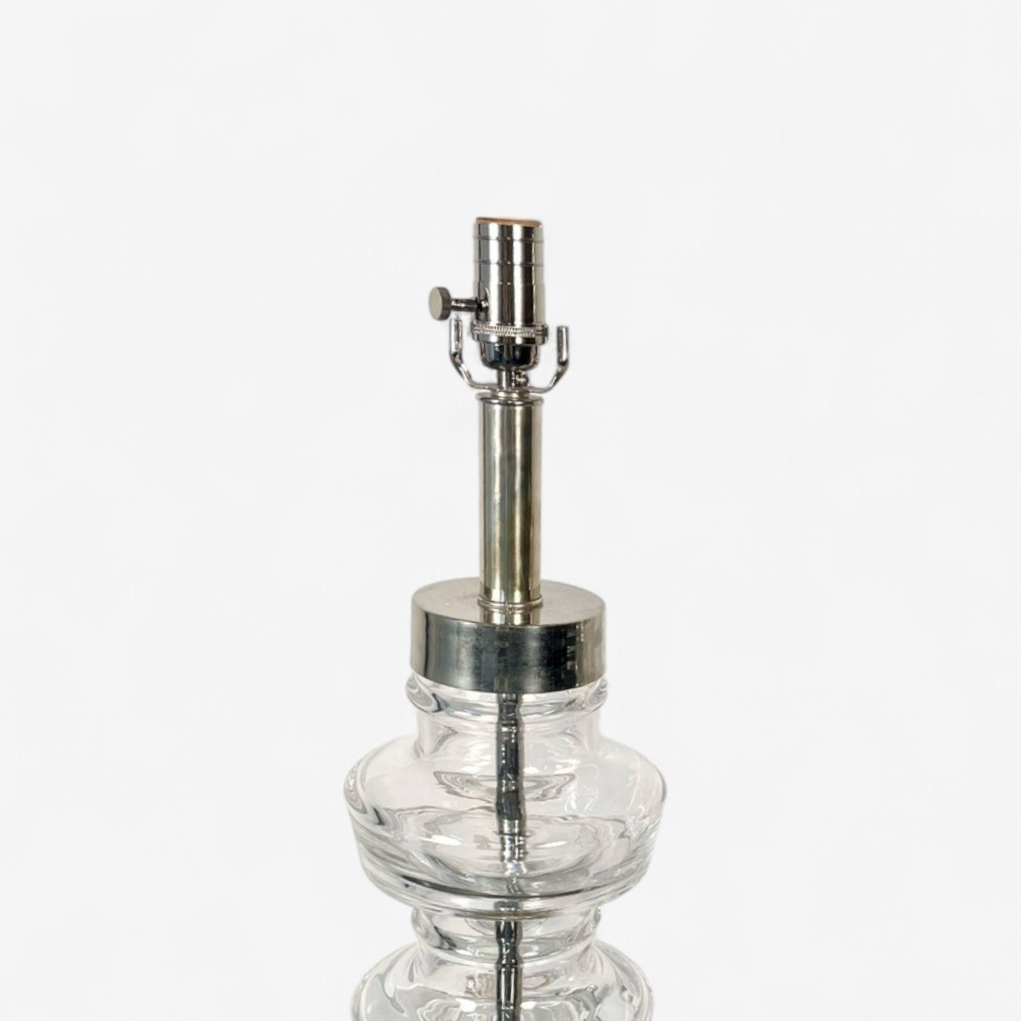 Mid-20th Century Carl Fagerlund, Swedish Modern, Nickel, Glass, Table Lamps, Sweden, 1980s For Sale