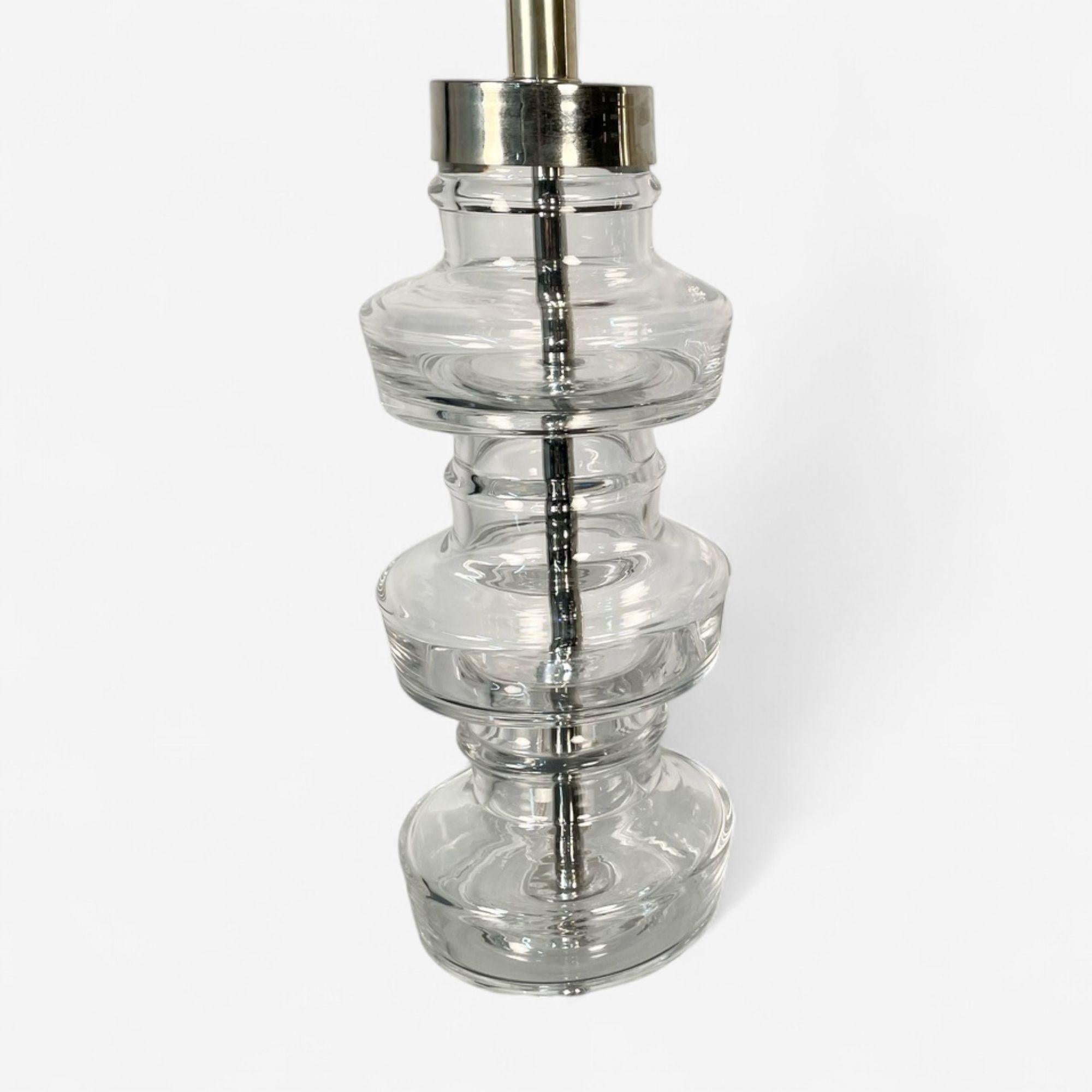 Carl Fagerlund, Swedish Modern, Nickel, Glass, Table Lamps, Sweden, 1980s For Sale 1